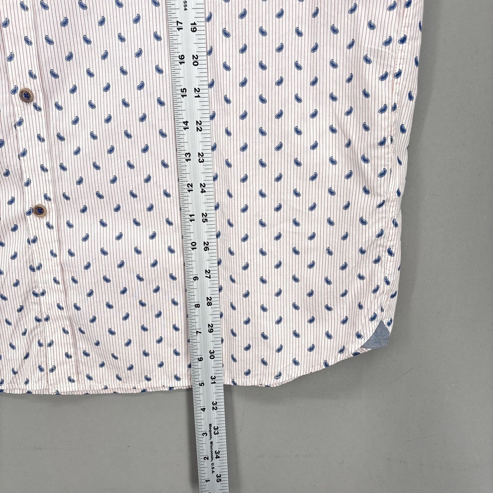 Ted Baker Shirt Mens 3XL White Blue Paisley Stripe Button Up Long Sleeve Cotton‎ - Picture 10 of 13